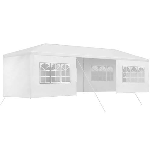 Hacienda 9x3m Marquee Party Tent w/ 8 Walls - White