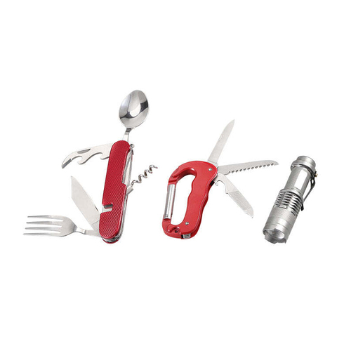 3pc Men's Republic Camping Multifunction Tool Set and Torch