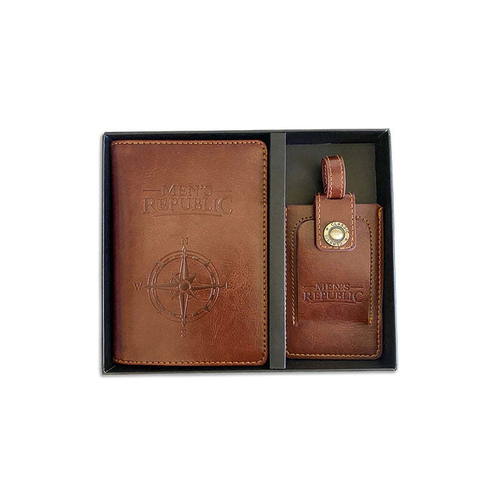 2pc Men's Republic Travel Wallet & Luggage Tag Set