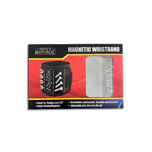 Men's Republic Handyman DIY Magnetic Wristband Bolt/Screw Holder Black
