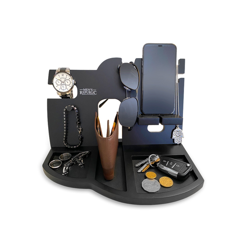 Men's Republic Docking Station and Night Stand Black