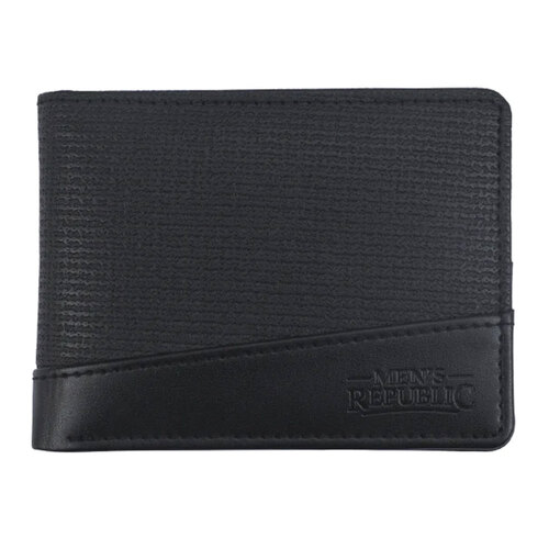 Men's Republic Faux Leather Money Wallet - 2 Tone Black