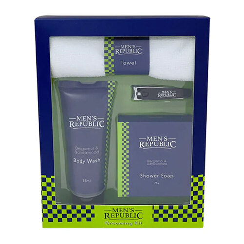 4pc Men's Republic Grooming Kit - Body Wash with Nail Clipper
