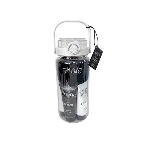 Men’s Republic Grooming Kit in Gym Waterbottle for Fitness Fresh - Clear