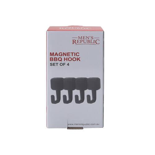 4pc Men's Republic Magnetic BBQ Hooks for Utensil Organisation - Black