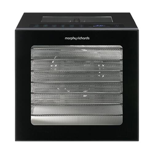 Morphy Richards 8 Shelf Food Dehydrator 850W w/ Mesh Sheet Drip Tray - Black