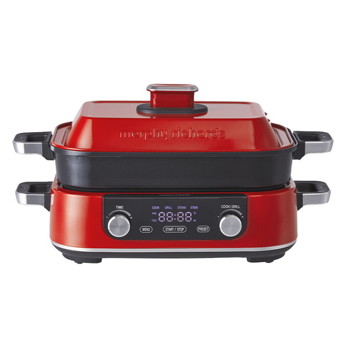 Morphy Richards 1600W Digital Multifunction Cooking Pot Red