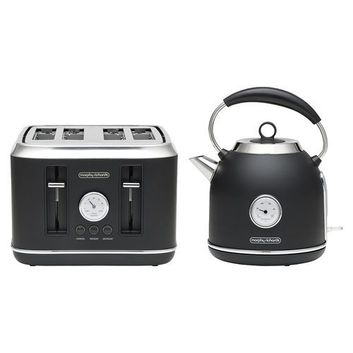 Morphy Richards x Belling Colour Edition Kettle & 4 Slice Toaster Black