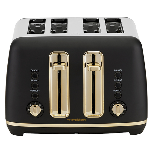 Morphy Richards Ascend 4 Slice Toaster w/Crumb Tray Soft Gold & Black