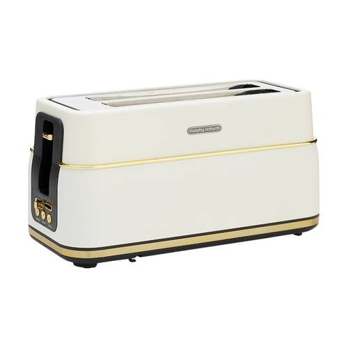 Morphy Richards Signature Soft Gold Toaster 1800W 4 Slice Defrost - Matte White