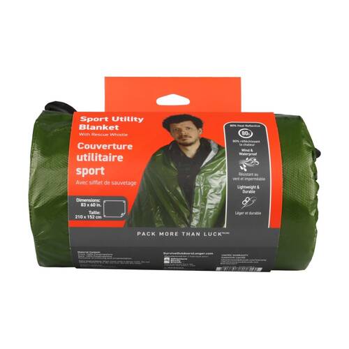 SOL Sport Utility Blanket Waterproof Reflective With Grommets Whistle 210x152cm