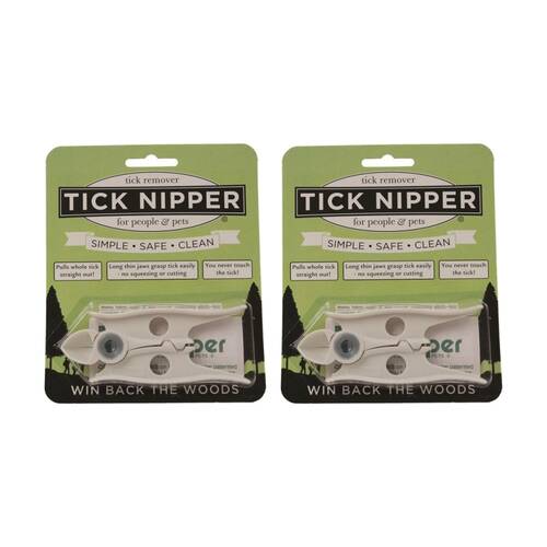 2PK AMK Tick Nipper Remover Safe Easy Removal For People And Pets White