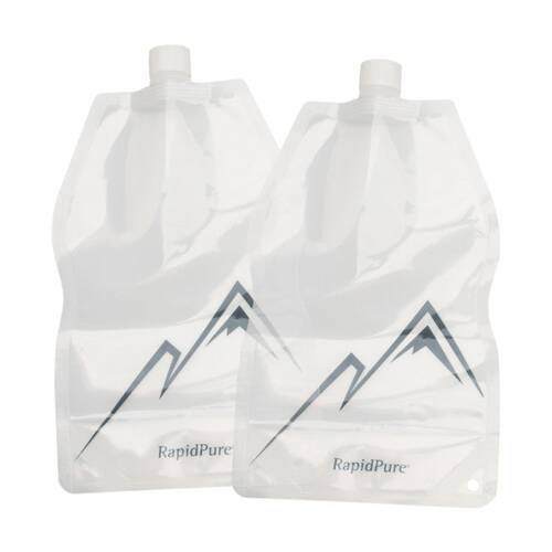 2pc RapidPure Collapsible Water Bottles Packable 1.5L Camping Hiking