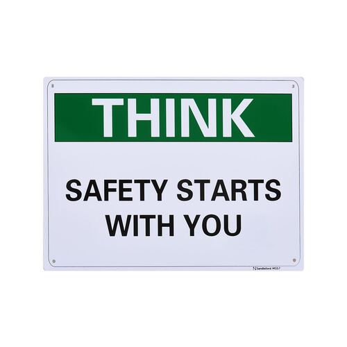 Think Safety Starts With You Medium Sign 200x300x1mm Polypropylene