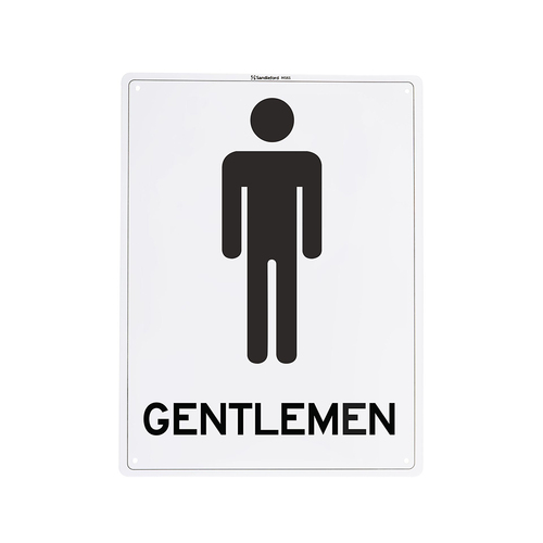 Gentlemen Medium Sign 200x300x1mm Polypropylene