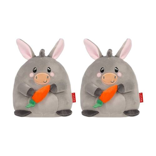 2PK Legami Kids Cute Animal Plush Mini Donkey Super Soft Standing Toy 15cm 3y+