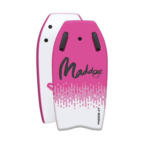 Maddog Freshie Bodyboard Beach Boogie Board With Handles 37" Pink