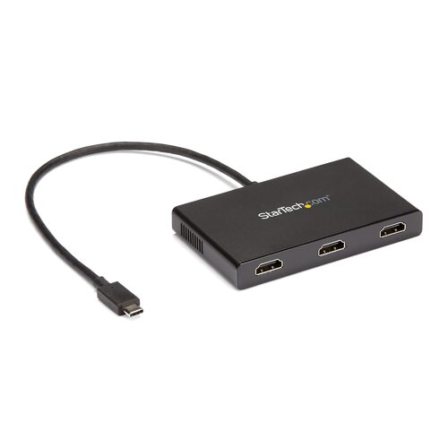 Star Tech 3-Port USB-C to HDMI MST Hub - 4K Multi-Monitor Splitter