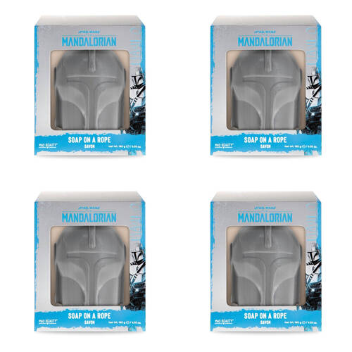 4PK Star Wars Mandalorian Helment Scented Soap on a Rope 180g Cedarwood & Lime