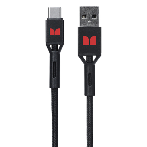 Monster Braided 1.2M USB-C to USB-A Black Charging/Sync Cable