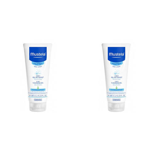 2PK Mustela Bebe 2-in-1 Cleansing Gel Baby/Infant Body Bath Shower Care 200ml