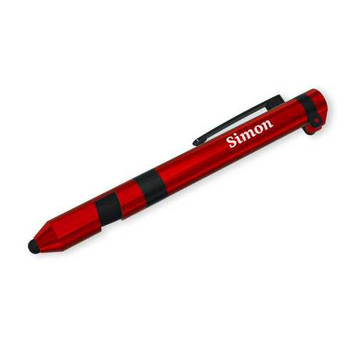 3pc Simon Multi-Tool Pen 7 In 1 Functions Red Case