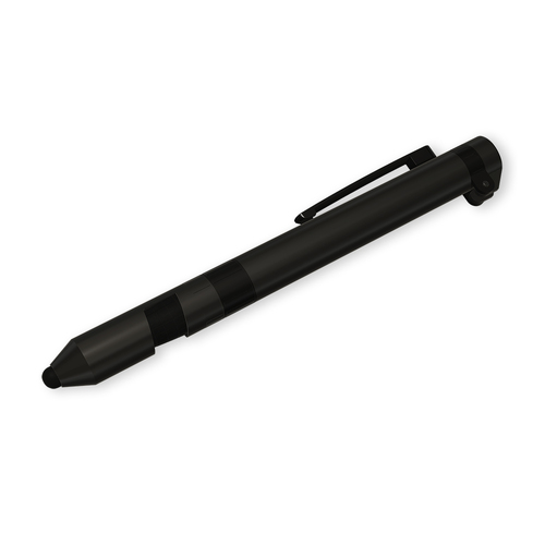 3pc Blank Black Multi-Tool Pen 7 In 1 Functions Black Case