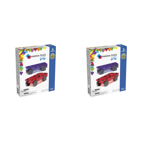 2PK 2pc Magna-Tiles 21x25.6cm Cars Expansion Set Purple/Red 3y+