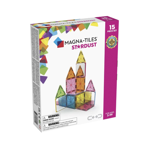 15pc Magna-Tiles Stardust Kids/Childrens Magnetic Construction Toy Set 3y+