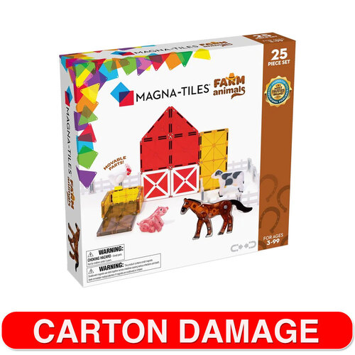 25pc Magna-Tiles Farm Animals Kids/Childrens Magnetic Construction Toy Set 3y+