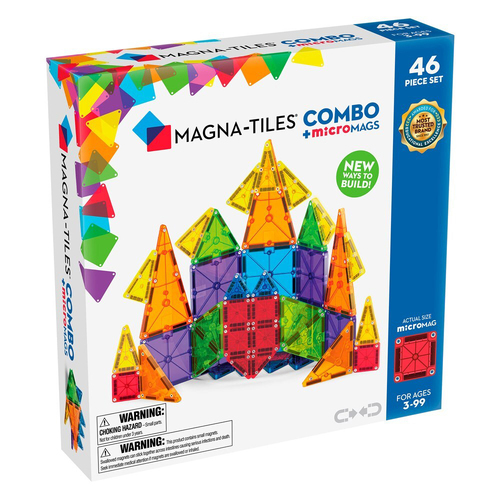 46pc Magna-Tiles Combo + microMAGS Set Building Toy 3y+
