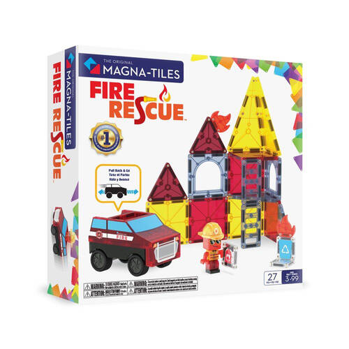 27pc Magna-Tiles Children's Fire Rescue Magnetic Building Set 3Y+