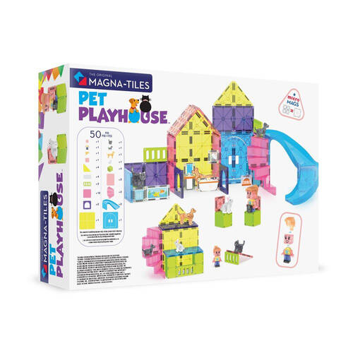 50pc Magna-Tiles Children's Pet Playhouse Magnetic Building Set 3Y+