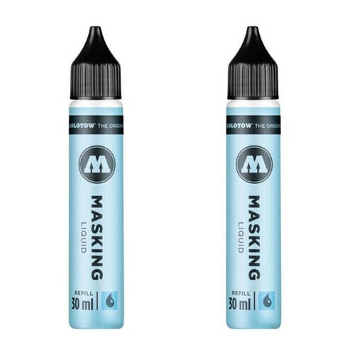 2PK Molotow Grafx Art Fast-Drying Water Resistant Masking Fluid Pen Refill 30ml