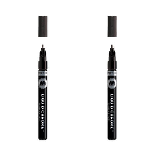 2PK Molotow High Gloss Mirrored Effect Liquid Chrome Marker Art Pen 2mm