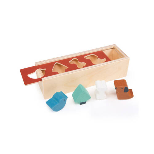 Mentari Pet Shape Sorting Box Interactive Play Wooden Toy 2y+