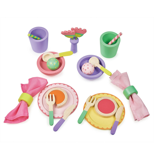 Mentari Party Time Lunch Set 40x30cm Wooden Toy 3y+