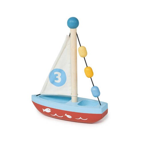 Mentari Wooden Sailing Boat 21cm Kids/Children Toy 18m+