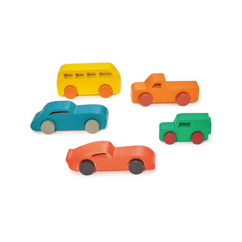 5pc Mentari Wooden Colourful Car Vehicle Kids Toy Set 18m+