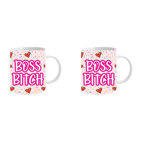2PK Boss B*tch 360ml Ceramic Coffee/Tea Drink Mug w/ Handle