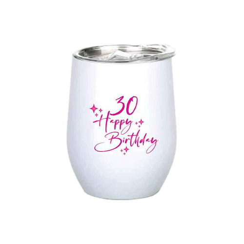 30th Birthday 360ml S/S Vacuum Insulated Tumbler Mug Double Walled Pink