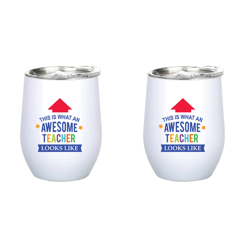 2PK This Is What An Awesome Teacher Looks Like 360ml S/S Insulated Tumbler