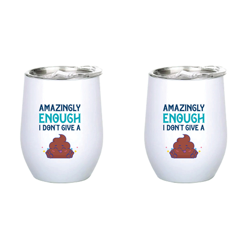 2PK Amazingly Enough I Don't 360ml S/S Insulated Tumbler Double Walled Mug