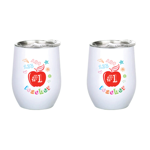 2PK No.1 Teacher 360ml S/S Vacuum Insulated Tumbler Double Walled Mug