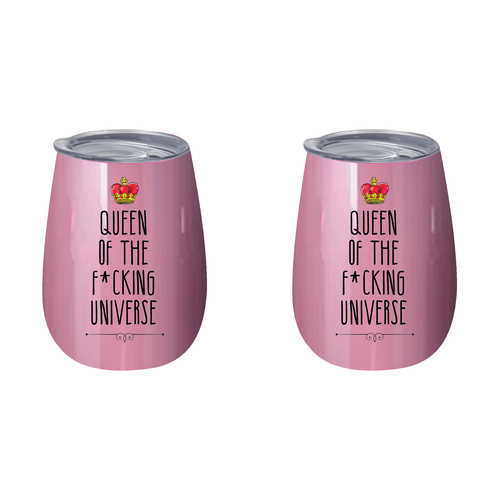 2PK Queen Of The F Universe 360ml S/Steel Double Walled Insulated Mug 
