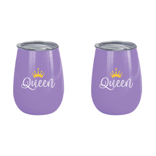 2PK Queen 360ml Stainless Steel Double Walled Insulated Mug