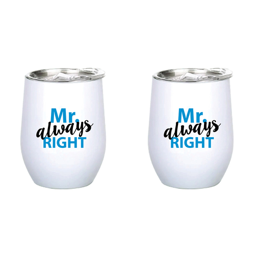 2PK Mr Always Right 360ml Stainless Steel Double Walled Insulated Mug