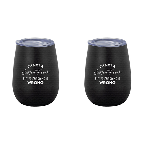 2PK Im Not A Control Freak 360ml Stainless Steel Double Walled Insulated Mug