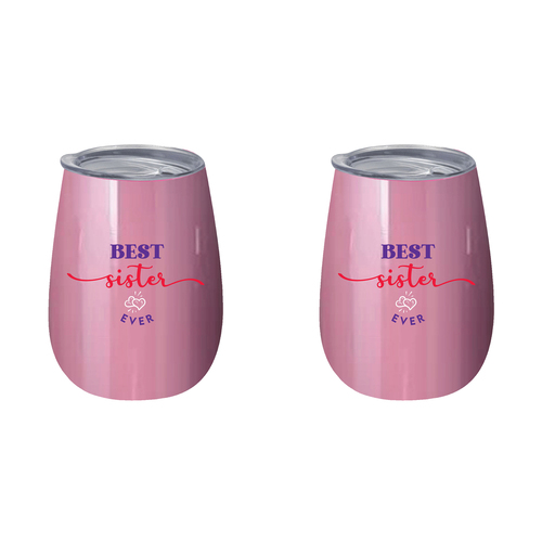 2PK Best Sister Ever 360ml Stainless Steel Double Walled Insulated Mug