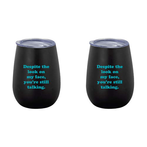 2PK Despite The Look On My Face 360ml S/Steel Double Walled Thermo Mug